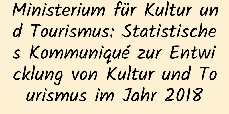 Ministerium für Kultur und Tourismus: Statistisches Kommuniqué zur Entwicklung von Kultur und Tourismus im Jahr 2018