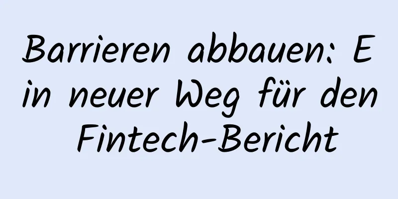 Barrieren abbauen: Ein neuer Weg für den Fintech-Bericht