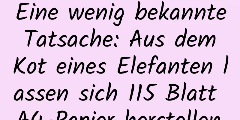 Eine wenig bekannte Tatsache: Aus dem Kot eines Elefanten lassen sich 115 Blatt A4-Papier herstellen.