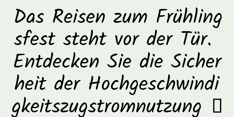 Das Reisen zum Frühlingsfest steht vor der Tür. Entdecken Sie die Sicherheit der Hochgeschwindigkeitszugstromnutzung →