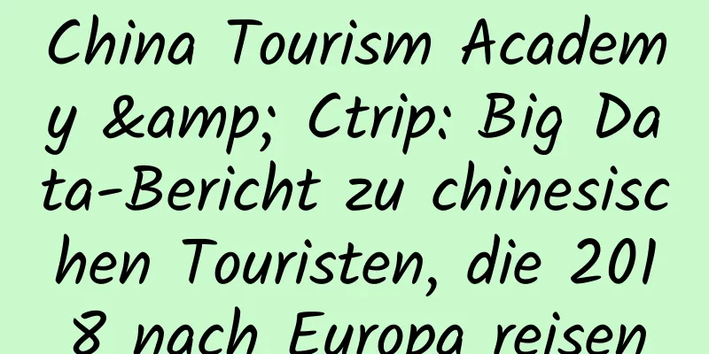 China Tourism Academy & Ctrip: Big Data-Bericht zu chinesischen Touristen, die 2018 nach Europa reisen