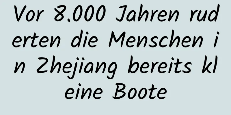 Vor 8.000 Jahren ruderten die Menschen in Zhejiang bereits kleine Boote