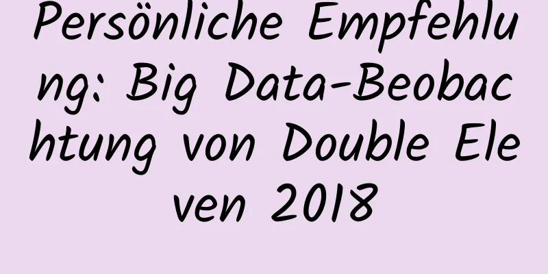 Persönliche Empfehlung: Big Data-Beobachtung von Double Eleven 2018