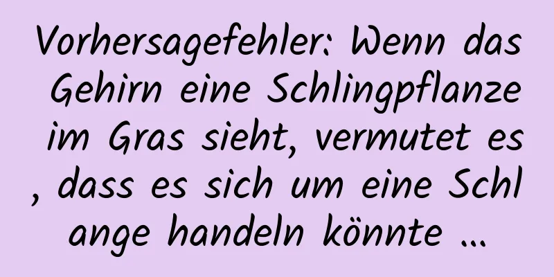 Vorhersagefehler: Wenn das Gehirn eine Schlingpflanze im Gras sieht, vermutet es, dass es sich um eine Schlange handeln könnte …