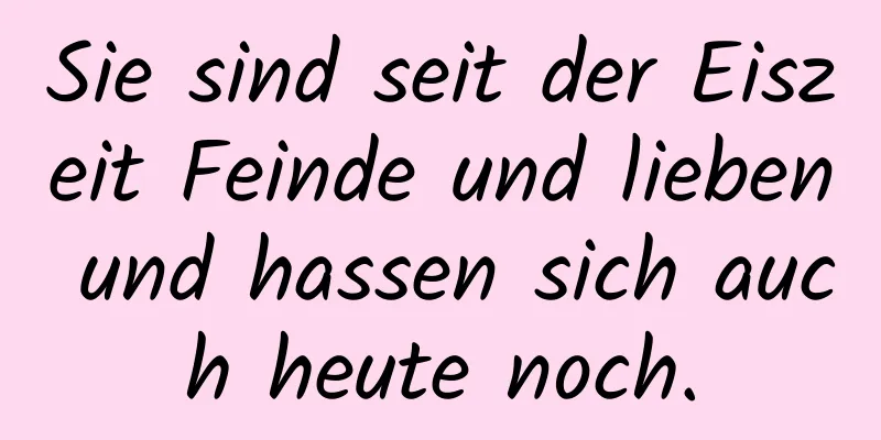 Sie sind seit der Eiszeit Feinde und lieben und hassen sich auch heute noch.