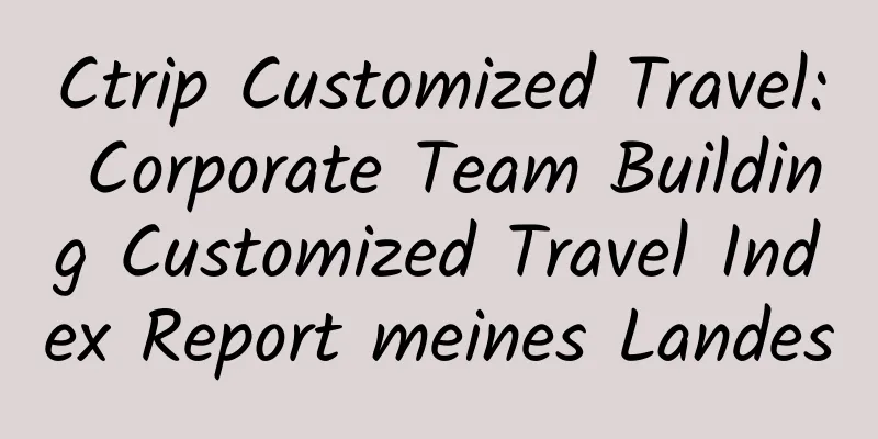 Ctrip Customized Travel: Corporate Team Building Customized Travel Index Report meines Landes