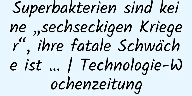 Superbakterien sind keine „sechseckigen Krieger“, ihre fatale Schwäche ist … | Technologie-Wochenzeitung