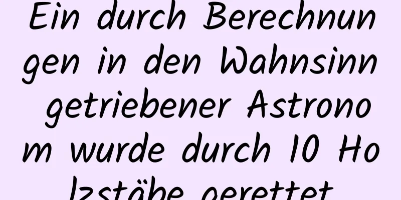 Ein durch Berechnungen in den Wahnsinn getriebener Astronom wurde durch 10 Holzstäbe gerettet