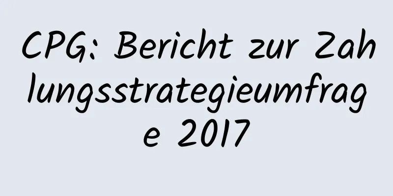 CPG: Bericht zur Zahlungsstrategieumfrage 2017