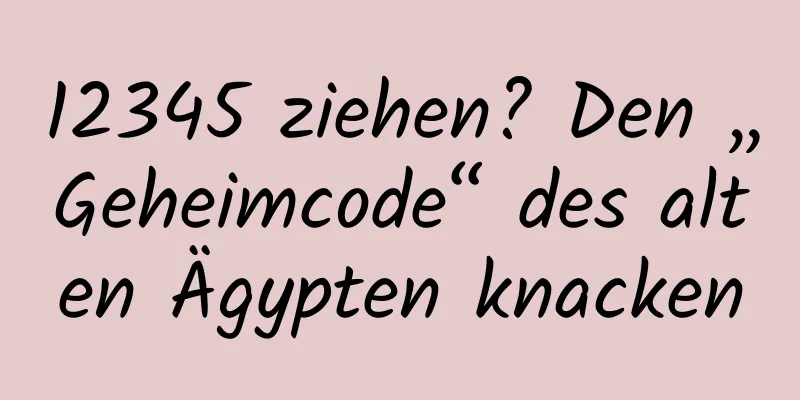 12345 ziehen? Den „Geheimcode“ des alten Ägypten knacken