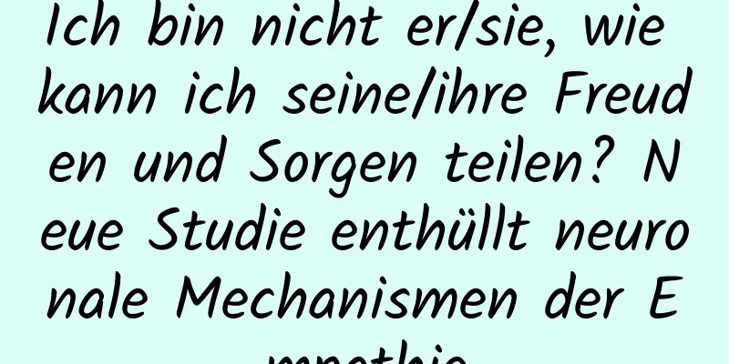 Ich bin nicht er/sie, wie kann ich seine/ihre Freuden und Sorgen teilen? Neue Studie enthüllt neuronale Mechanismen der Empathie