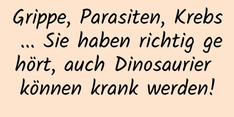 Grippe, Parasiten, Krebs ... Sie haben richtig gehört, auch Dinosaurier können krank werden!