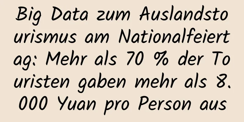 Big Data zum Auslandstourismus am Nationalfeiertag: Mehr als 70 % der Touristen gaben mehr als 8.000 Yuan pro Person aus