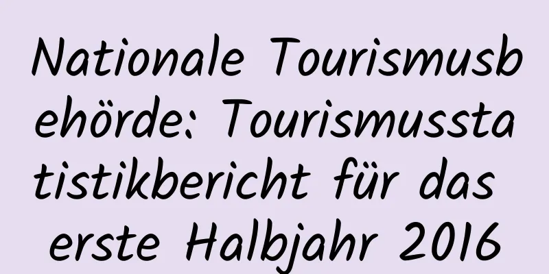 Nationale Tourismusbehörde: Tourismusstatistikbericht für das erste Halbjahr 2016