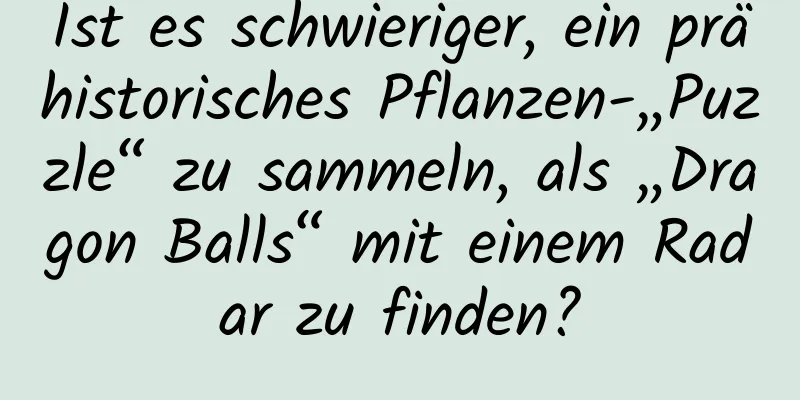 Ist es schwieriger, ein prähistorisches Pflanzen-„Puzzle“ zu sammeln, als „Dragon Balls“ mit einem Radar zu finden?