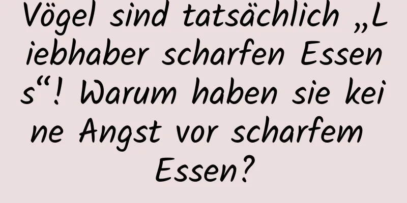 Vögel sind tatsächlich „Liebhaber scharfen Essens“! Warum haben sie keine Angst vor scharfem Essen?