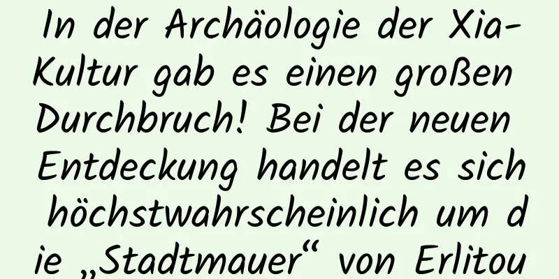 In der Archäologie der Xia-Kultur gab es einen großen Durchbruch! Bei der neuen Entdeckung handelt es sich höchstwahrscheinlich um die „Stadtmauer“ von Erlitou