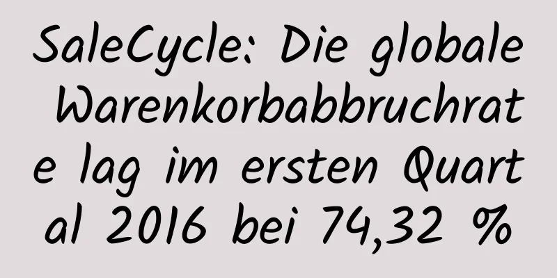 SaleCycle: Die globale Warenkorbabbruchrate lag im ersten Quartal 2016 bei 74,32 %