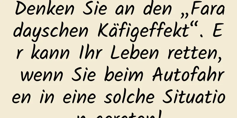 Denken Sie an den „Faradayschen Käfigeffekt“. Er kann Ihr Leben retten, wenn Sie beim Autofahren in eine solche Situation geraten!