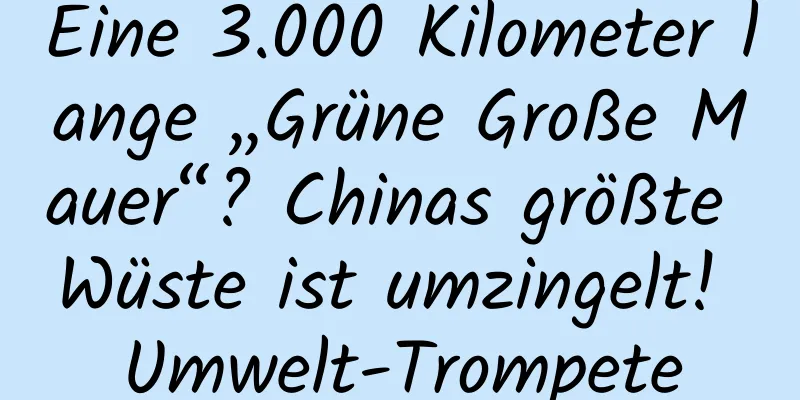 Eine 3.000 Kilometer lange „Grüne Große Mauer“? Chinas größte Wüste ist umzingelt! Umwelt-Trompete