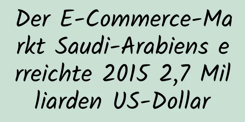 Der E-Commerce-Markt Saudi-Arabiens erreichte 2015 2,7 Milliarden US-Dollar