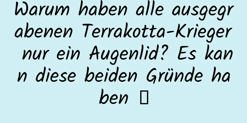 Warum haben alle ausgegrabenen Terrakotta-Krieger nur ein Augenlid? Es kann diese beiden Gründe haben →