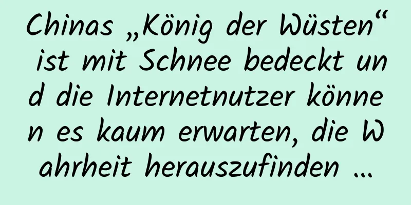 Chinas „König der Wüsten“ ist mit Schnee bedeckt und die Internetnutzer können es kaum erwarten, die Wahrheit herauszufinden …