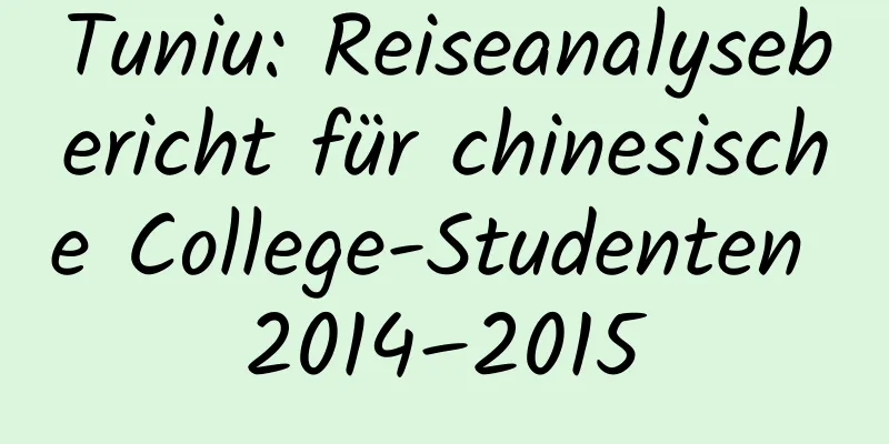 Tuniu: Reiseanalysebericht für chinesische College-Studenten 2014–2015