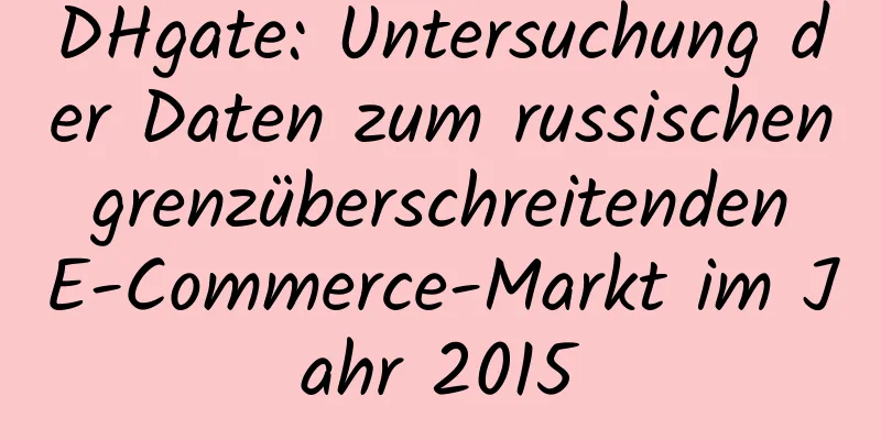 DHgate: Untersuchung der Daten zum russischen grenzüberschreitenden E-Commerce-Markt im Jahr 2015