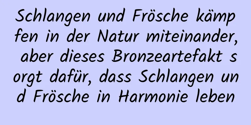 Schlangen und Frösche kämpfen in der Natur miteinander, aber dieses Bronzeartefakt sorgt dafür, dass Schlangen und Frösche in Harmonie leben