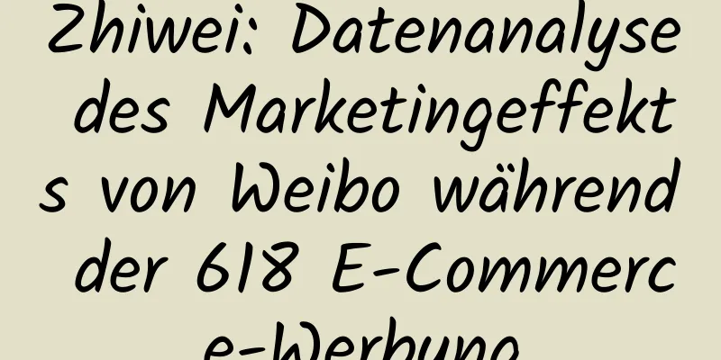 Zhiwei: Datenanalyse des Marketingeffekts von Weibo während der 618 E-Commerce-Werbung