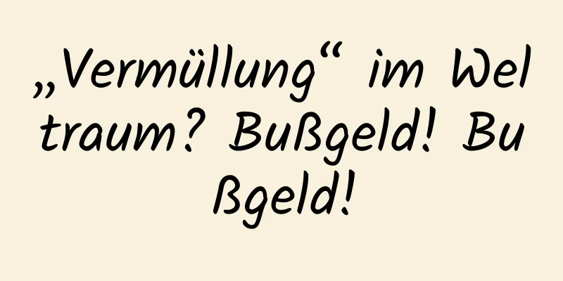 „Vermüllung“ im Weltraum? Bußgeld! Bußgeld!