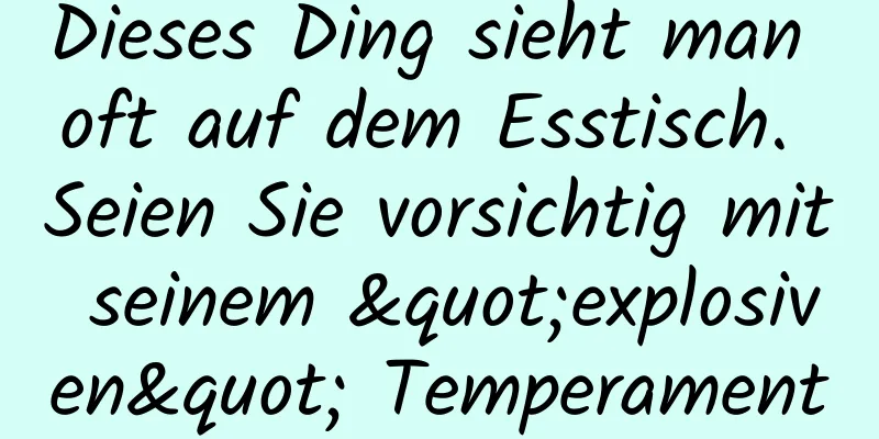 Dieses Ding sieht man oft auf dem Esstisch. Seien Sie vorsichtig mit seinem "explosiven" Temperament