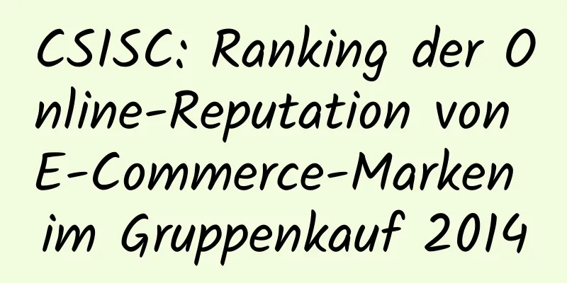CSISC: Ranking der Online-Reputation von E-Commerce-Marken im Gruppenkauf 2014