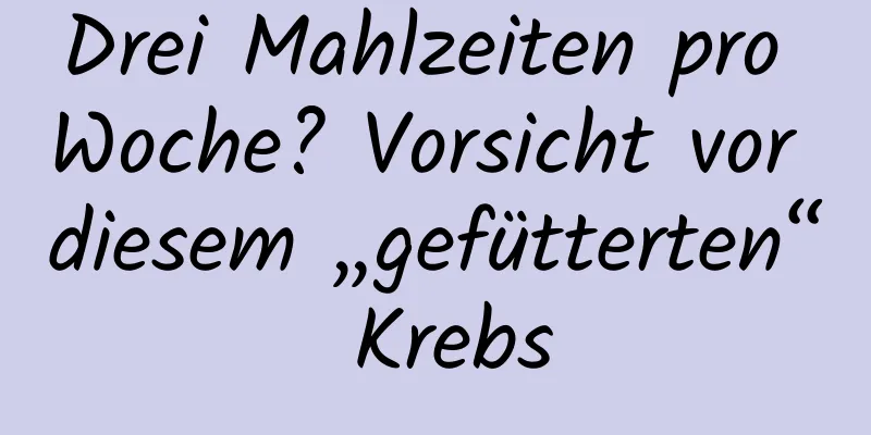Drei Mahlzeiten pro Woche? Vorsicht vor diesem „gefütterten“ Krebs