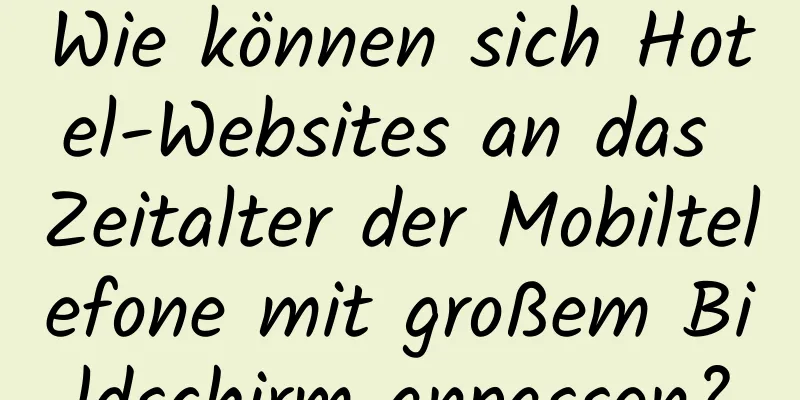 Wie können sich Hotel-Websites an das Zeitalter der Mobiltelefone mit großem Bildschirm anpassen?