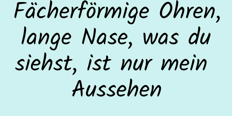Fächerförmige Ohren, lange Nase, was du siehst, ist nur mein Aussehen