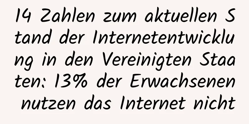 14 Zahlen zum aktuellen Stand der Internetentwicklung in den Vereinigten Staaten: 13% der Erwachsenen nutzen das Internet nicht