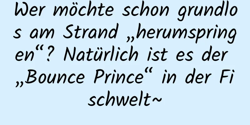 Wer möchte schon grundlos am Strand „herumspringen“? Natürlich ist es der „Bounce Prince“ in der Fischwelt~