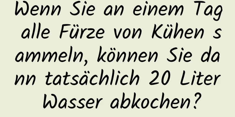 Wenn Sie an einem Tag alle Fürze von Kühen sammeln, können Sie dann tatsächlich 20 Liter Wasser abkochen?