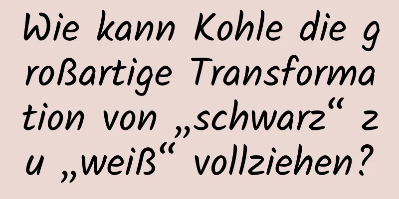 Wie kann Kohle die großartige Transformation von „schwarz“ zu „weiß“ vollziehen?
