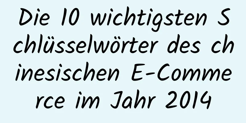 Die 10 wichtigsten Schlüsselwörter des chinesischen E-Commerce im Jahr 2014