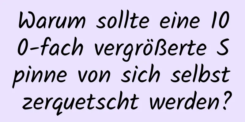 Warum sollte eine 100-fach vergrößerte Spinne von sich selbst zerquetscht werden?