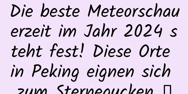 Die beste Meteorschauerzeit im Jahr 2024 steht fest! Diese Orte in Peking eignen sich zum Sternegucken →