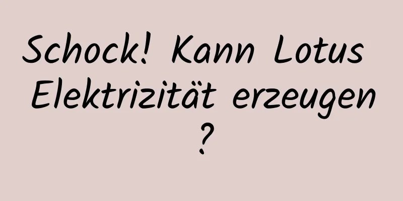 Schock! Kann Lotus Elektrizität erzeugen?