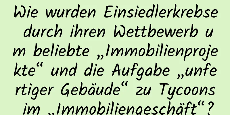 Wie wurden Einsiedlerkrebse durch ihren Wettbewerb um beliebte „Immobilienprojekte“ und die Aufgabe „unfertiger Gebäude“ zu Tycoons im „Immobiliengeschäft“?