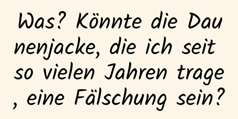 Was? Könnte die Daunenjacke, die ich seit so vielen Jahren trage, eine Fälschung sein?
