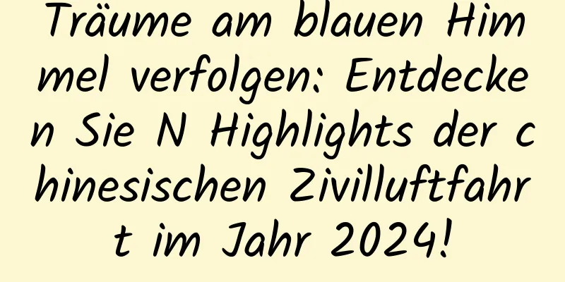 Träume am blauen Himmel verfolgen: Entdecken Sie N Highlights der chinesischen Zivilluftfahrt im Jahr 2024!