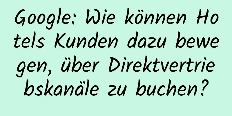 Google: Wie können Hotels Kunden dazu bewegen, über Direktvertriebskanäle zu buchen?