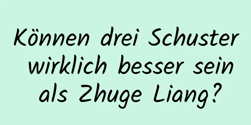 Können drei Schuster wirklich besser sein als Zhuge Liang?